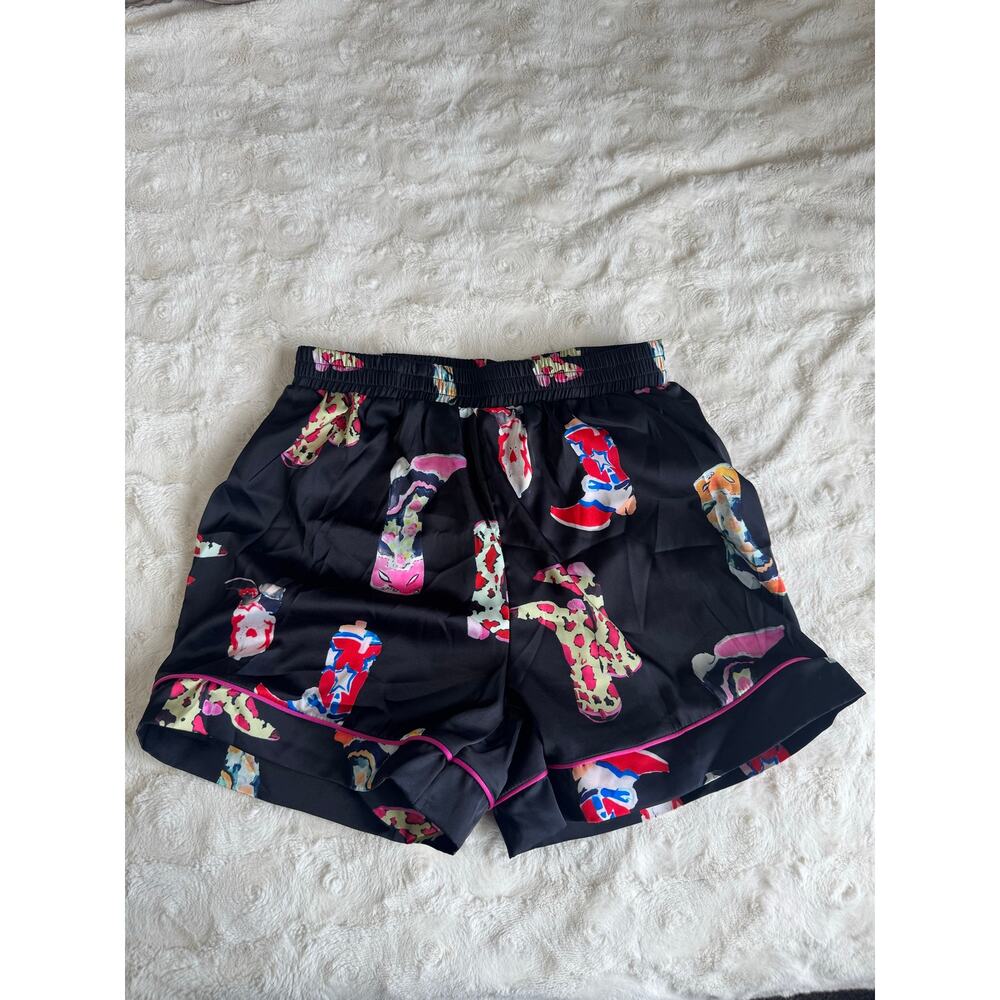 Western Cowgirl Pajama Set Satin Boots Print NWT Womens Small - Picture 5 of 5